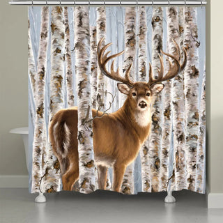 Laural Home Buck In Birches Shower Curtain