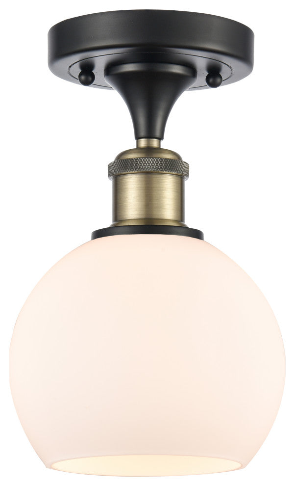 Innovations 516-1C-BAB-G121-6 1 Light Semi-Flush Mount, Black Antique Brass