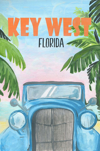 "Key West Poster" Painting Print on Wrapped Canvas, 20x30