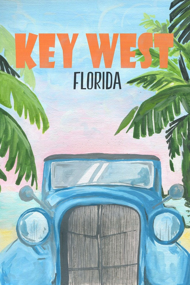 "Key West Poster" Painting Print on Wrapped Canvas, 20x30
