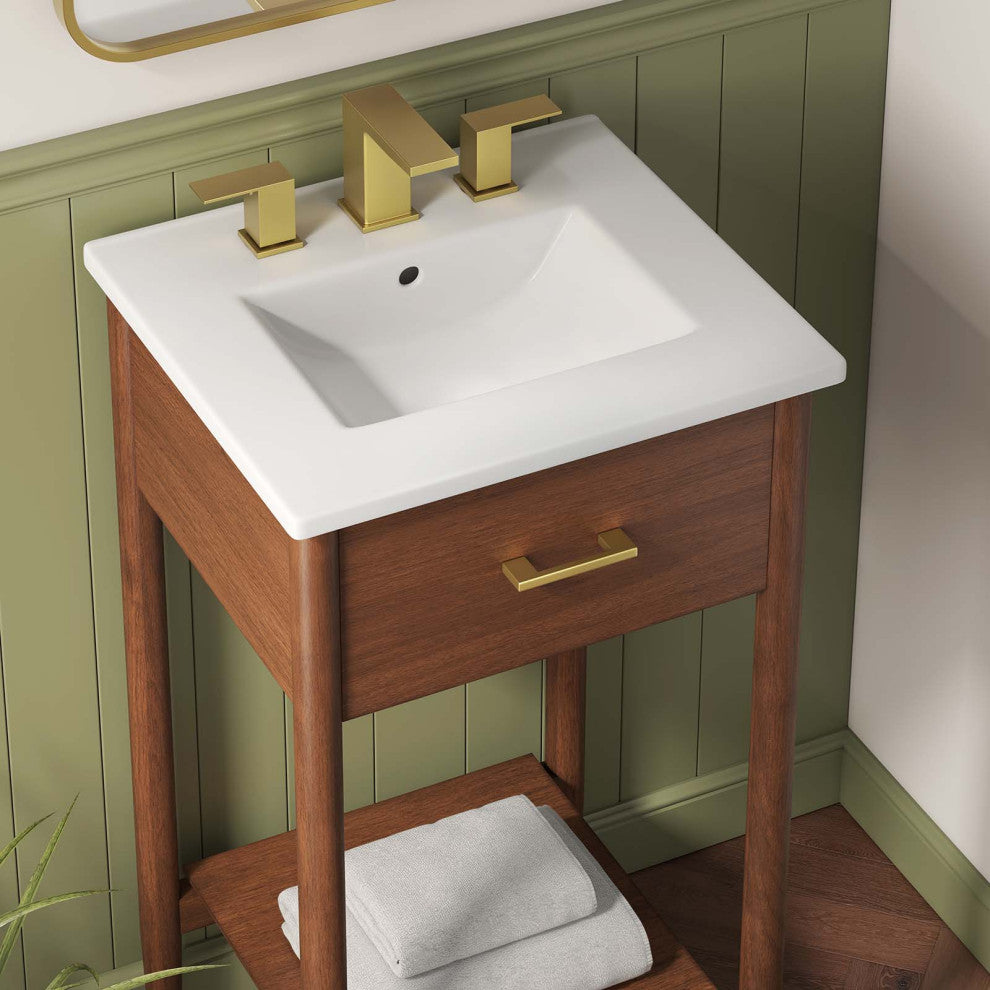 Zaire 18" Bathroom Vanity - Walnut White