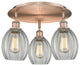 Eaton-3 Light 17" Flush Mount-Antique Copper, Clear Glass Shade