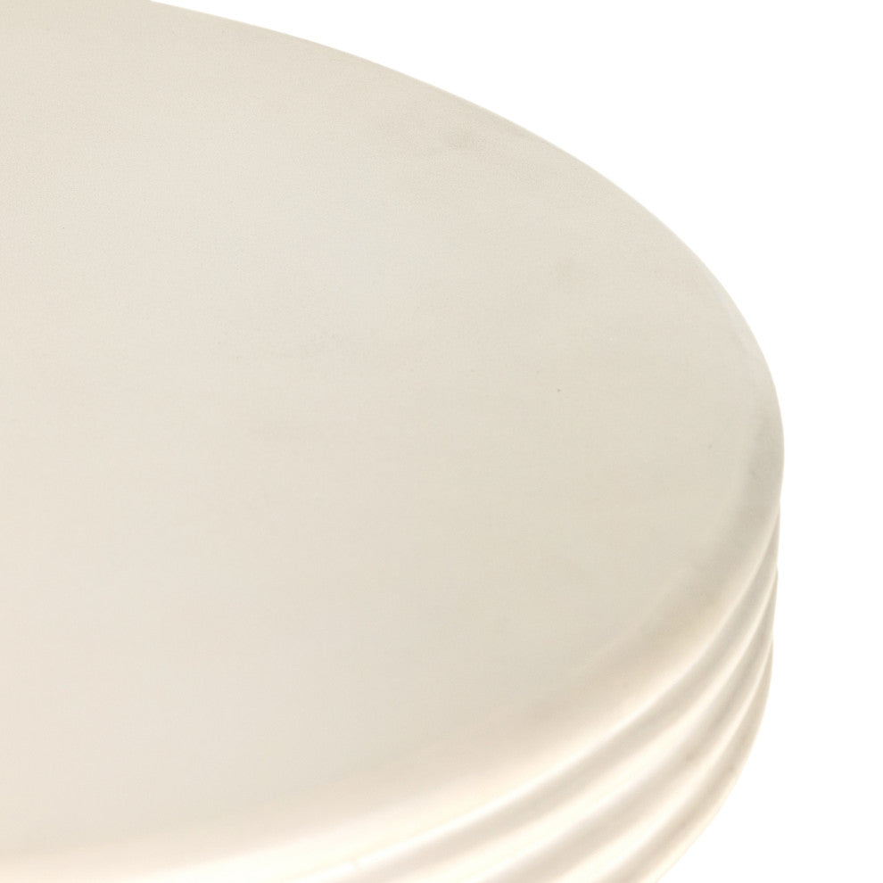 Grecia Outdoor End Table-Large-White