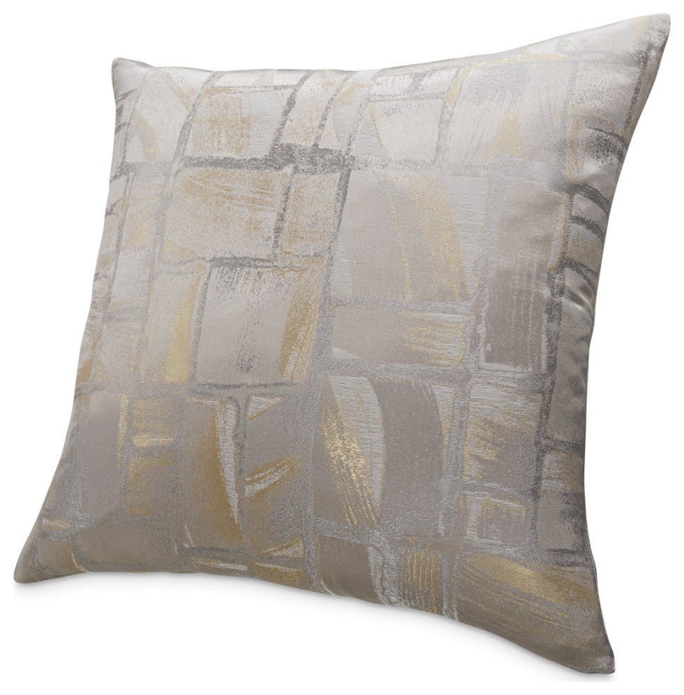 GLAMtastic Ferrara 19" Square Pillow, Set of 2, Platinum