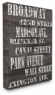 "Broadway Distressed New York City Streets" Stretched Canvas Wall Art