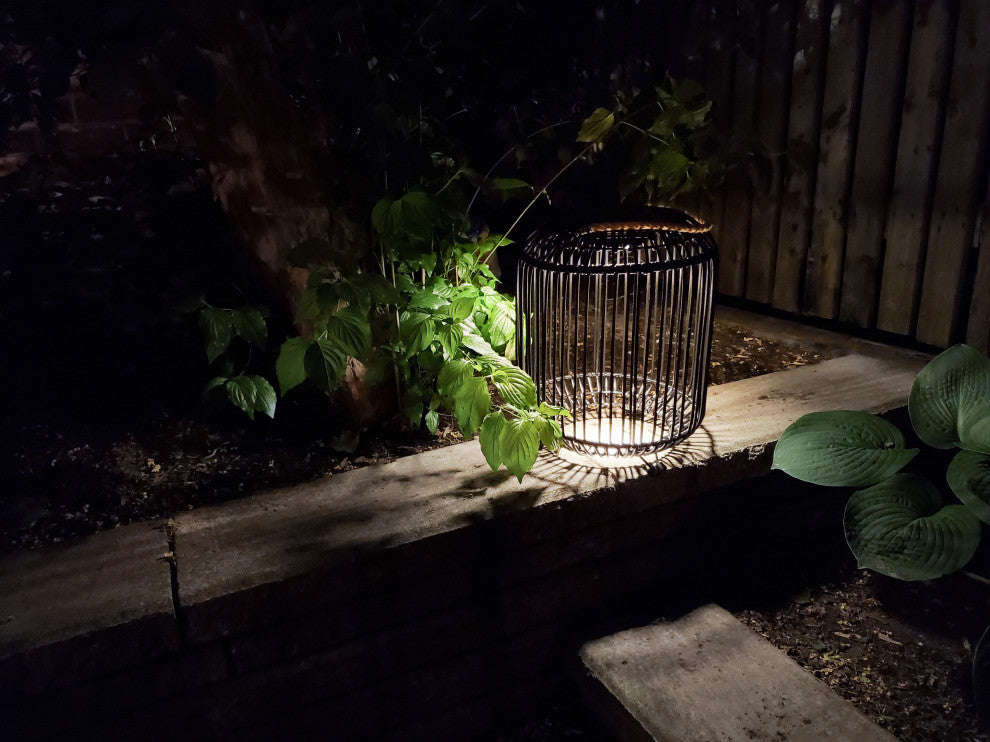 Tulum 11 x 15 in. Solar LED Outdoor Patio Lamp-Black
