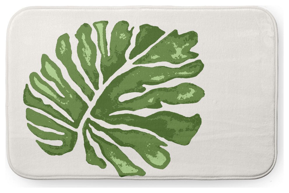 34" x 21" Big Leaf Bathmat, Green