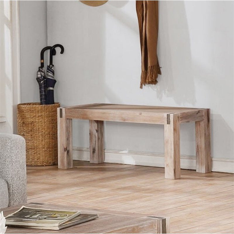 Woodstock Acacia Wood with Metal Inset 40" Bench