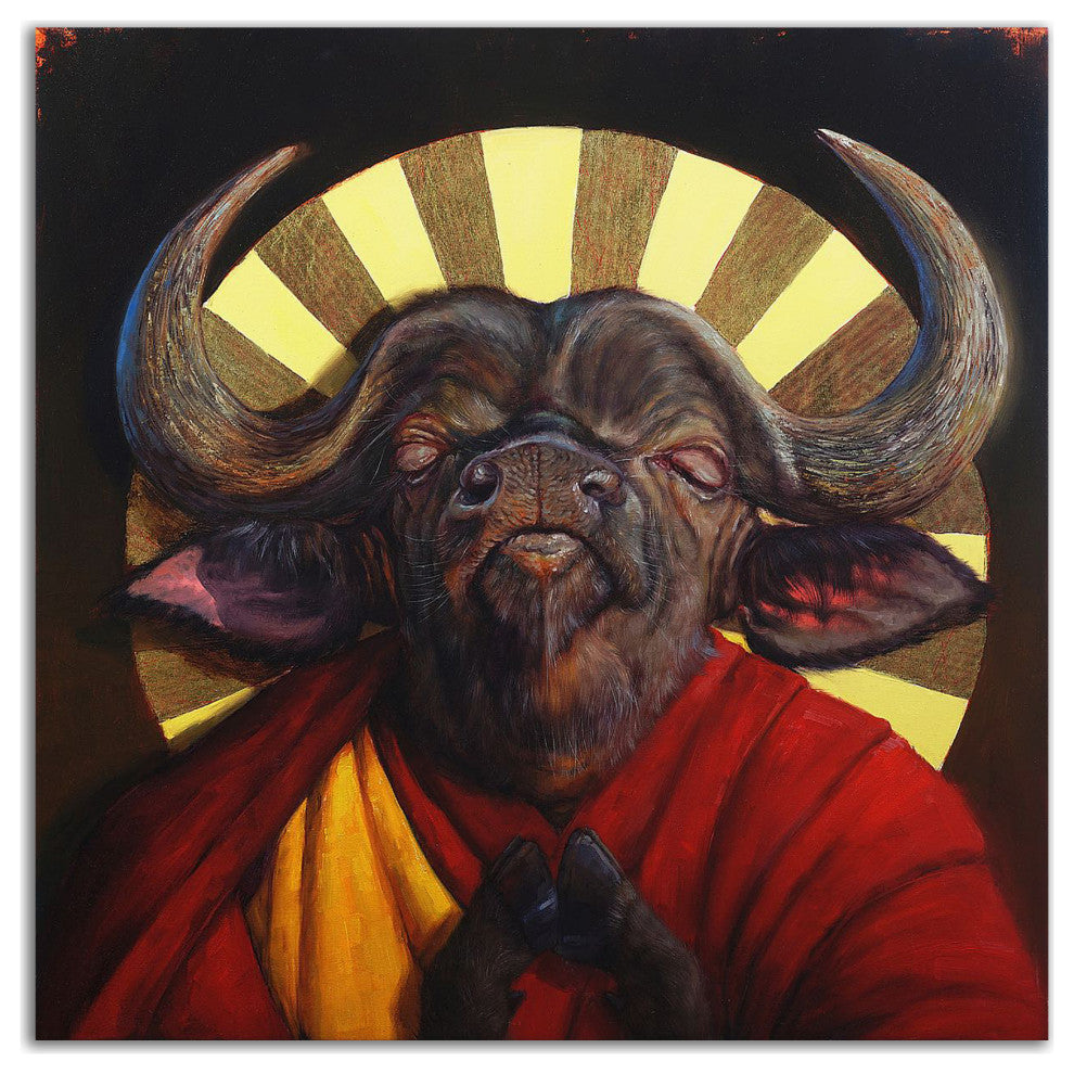 "Holy Cow II" by Lucia Heffernan, Print on Canvas, 24"x24"