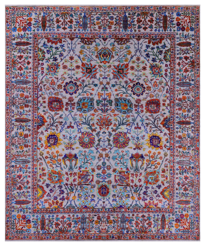 8' 1" X 10' 1" Persian Wool & Silk Handmade Rug - Q15791