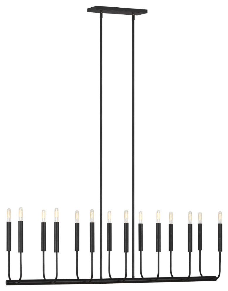Brianna Linear Chandelier, Aged Iron
