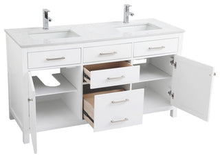 60" Double Bathroom Vanity, White