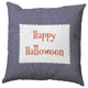 Happy Halloween Ticking Accent Pillow, Navy, 20"x20"