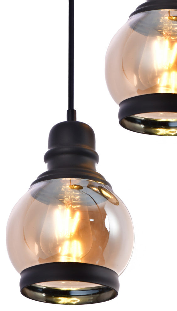 Lazzur Vaige 3 Light 13" Matte Black Pendant