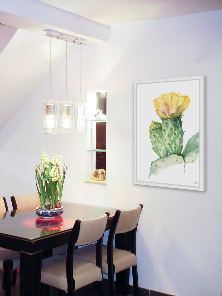 "Prickly Pear Cactus" Framed Painting Print, 16"x24"