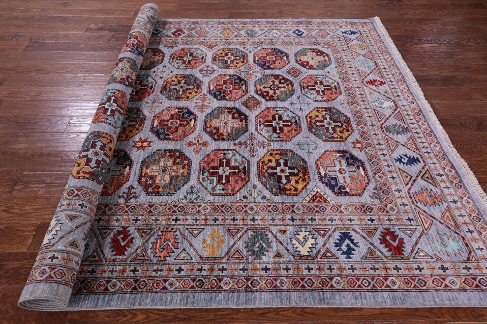 6' 10" X 9' 10" Hand-Knotted Bokhara Wool Rug - Q12748