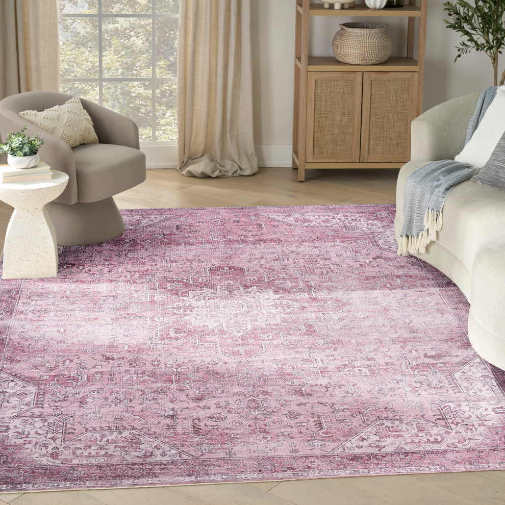 Nourison Nourison Washables 9'2" x 12' Pink Vintage Indoor Rug