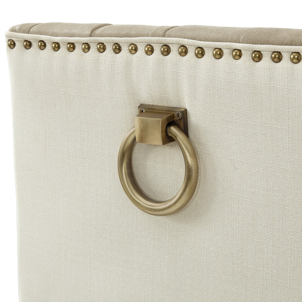 Rustic Manor Kaileigh Counter Stool, Leather PU, Beige