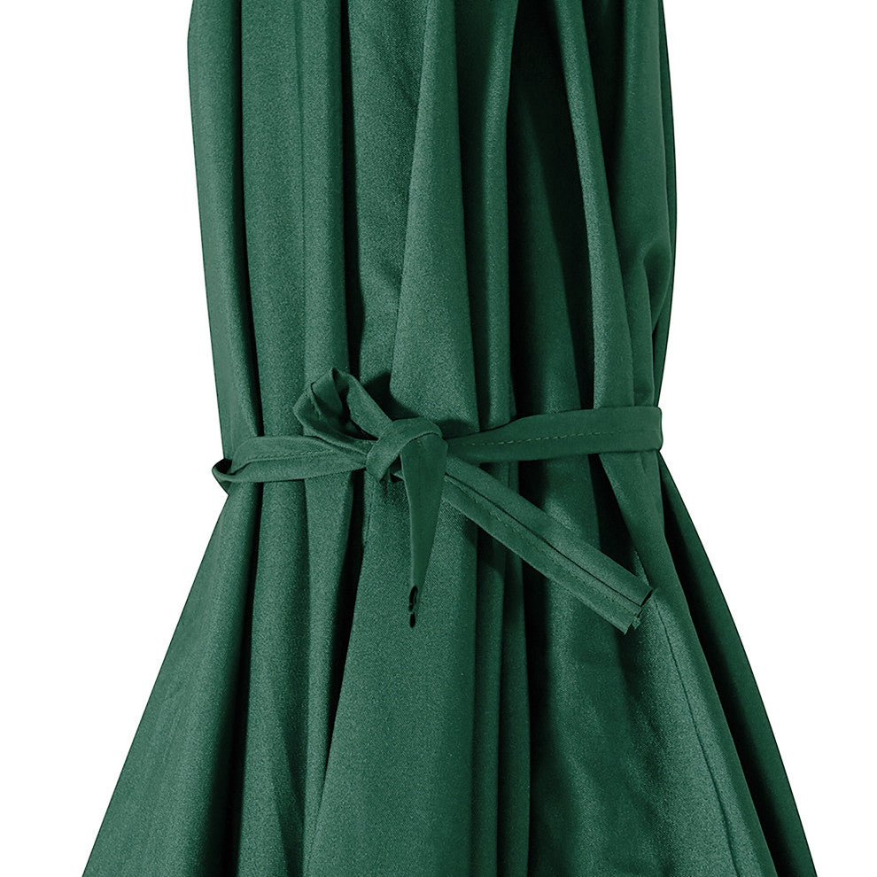 WestinTrends 9Ft Outdoor Patio Table Umbrella with Plastic Fillable Base, Dark Green