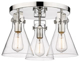 Innovations Newton Cone 3 18" Flush Mount Polished Nickel