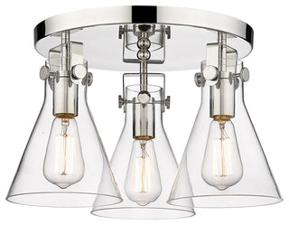 Innovations Newton Cone 3 18" Flush Mount Polished Nickel
