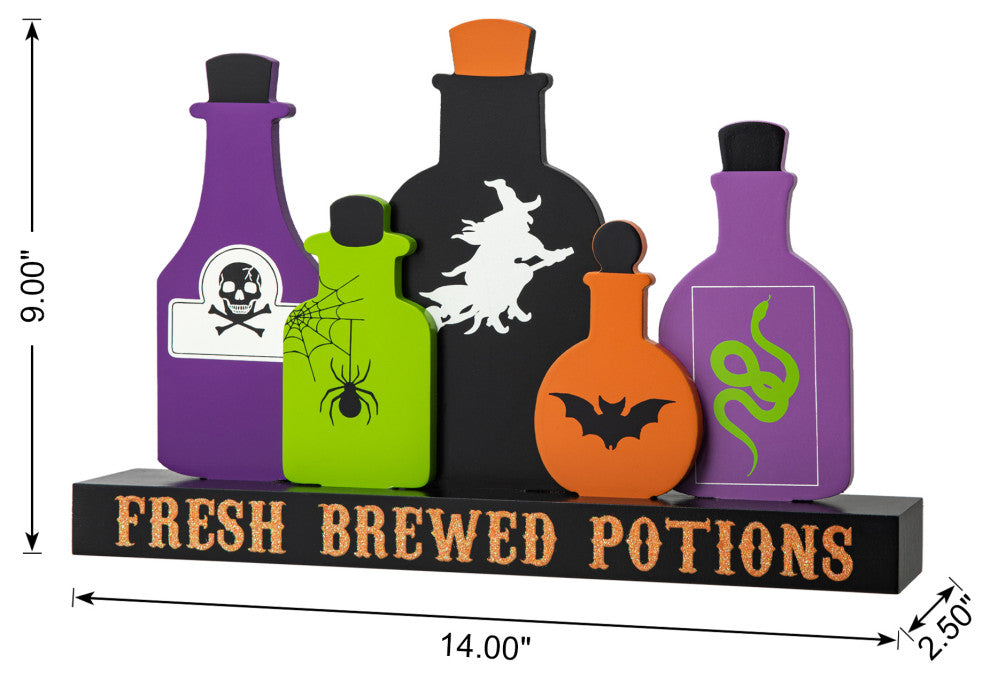 14"L Halloween Poison Bottles Table decor