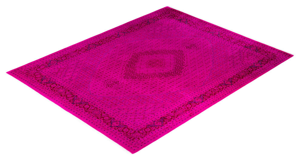 Overdyed One-of-a-Kind Hand-Knotted Area Rug Purple, 8' 2" x 10' 3"