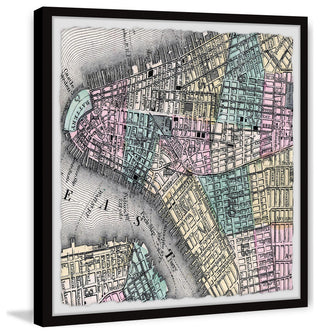 "East Map" Framed Painting Print, 12x12
