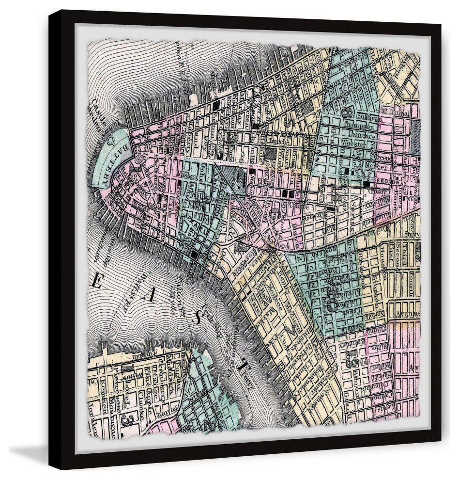 "East Map" Framed Painting Print, 12x12