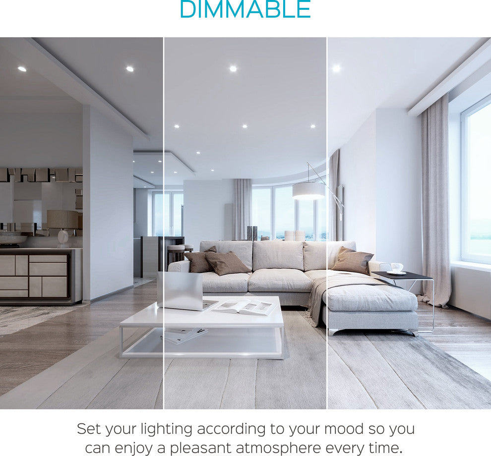 Luxrite 6" Ultra Thin LED Recessed Light With J-Box, 5000K, Pack of 4