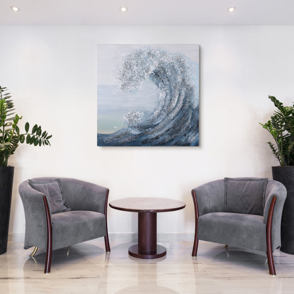 Crystal Wave Textured Metallic Hand Painted Wall Art by Martin Edwards