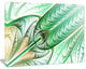 Green on White Fractal Stained Glass, Abstract Wall Art Canvas, 40x30
