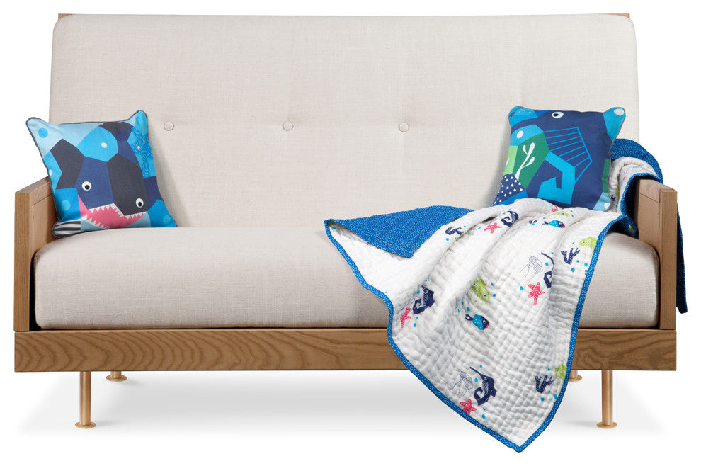 Nursery Works Oceanography Organic Cotton Hand-Quilted Blanket