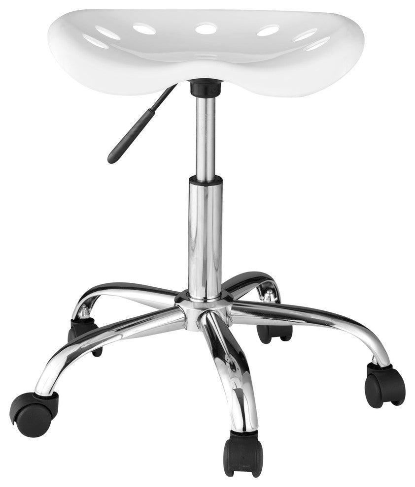 OneSpace Computer Task Chair with Tractor Seat, White
