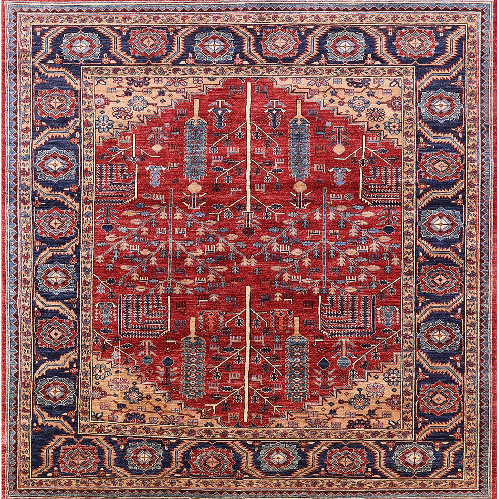 Ahgly Company Indoor Square Mid-Century Modern Area Rugs, 7' Square