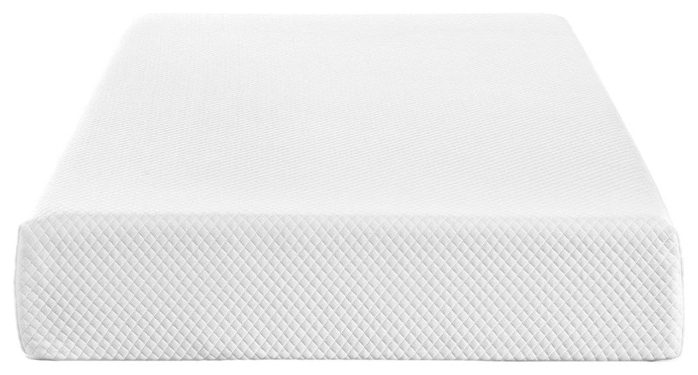 Modern Contemporary Urban Design Bedroom 8" Twin Size Mattress, White, Fabric
