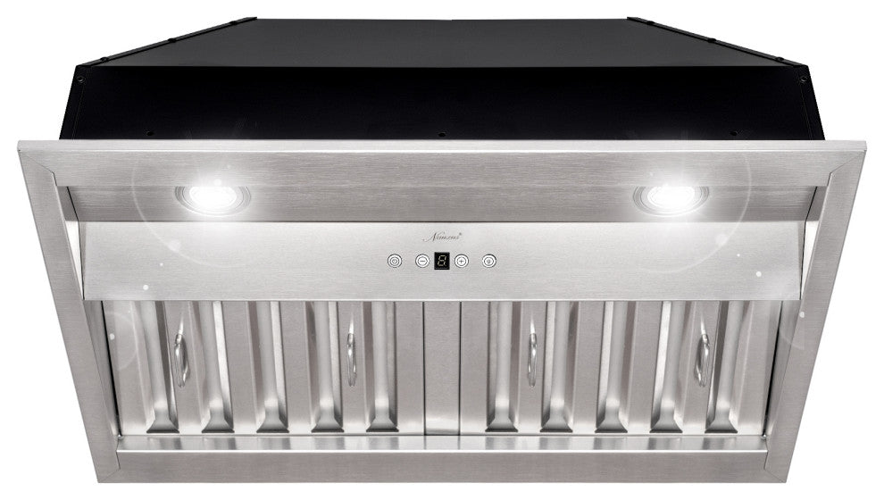 30" Insert/Built-in Stainless Steel Range Hood, Dimmable, 3-Speeds 600CFM, Cool White