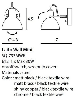 Laito Wall Lamp, Copper
