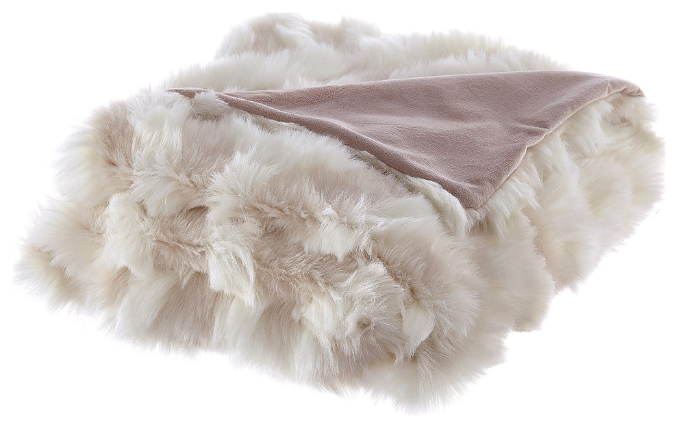 Inspired Home Hillary Throw Luxuriously Soft, Acrylic 50"x60", Blush