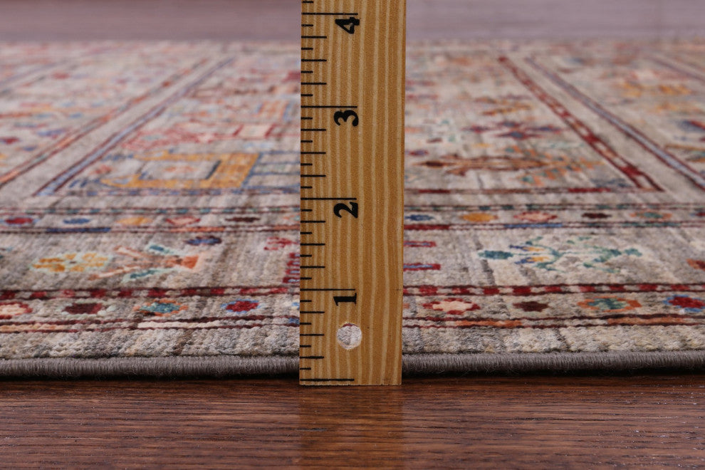 Handmade Persian Gabbeh Tribal Rug 4' 1" X 5' 11" - Q12513