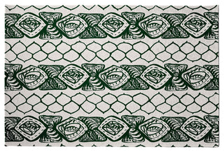 Honeycomb Stripes Rug, Green, 5'x7'