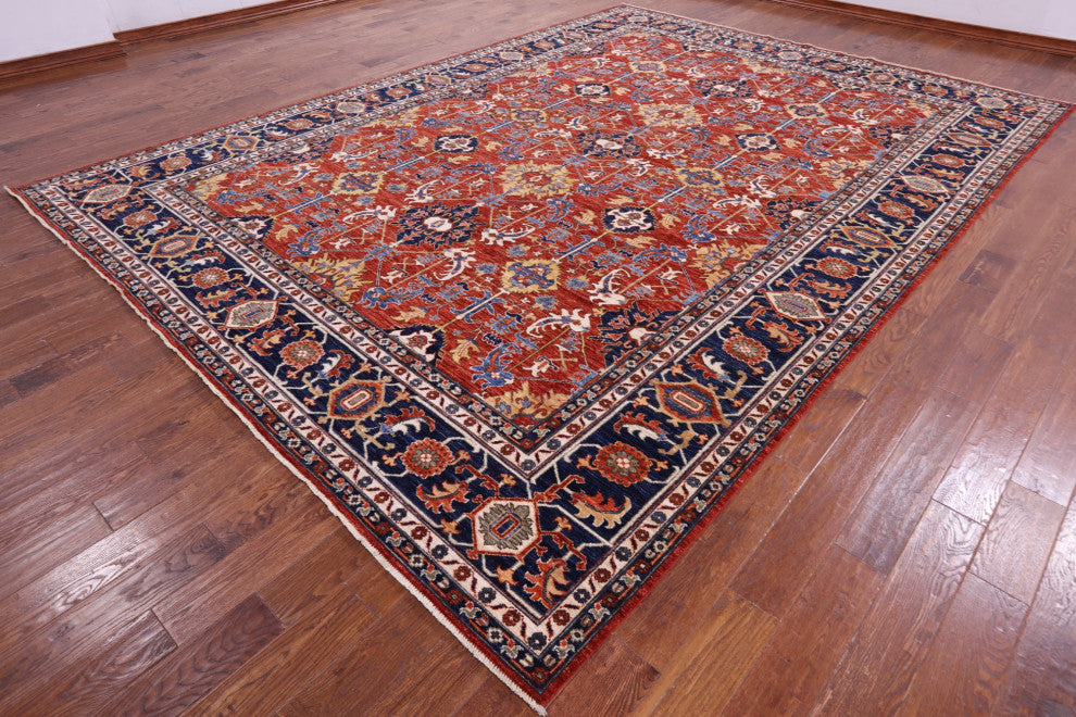 Handmade Persian Fine Serapi Wool Rug 9' 11" X 13' 8" - Q12859