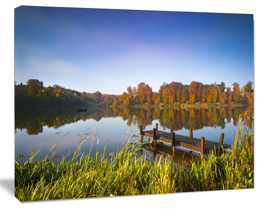 Still Waters of Fall Lake, Landscape Canvas Art Print, 40"x30"