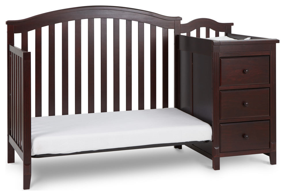 Kali 4-in-1 Convertible Crib, Espresso, With Changer (3 Drawers)