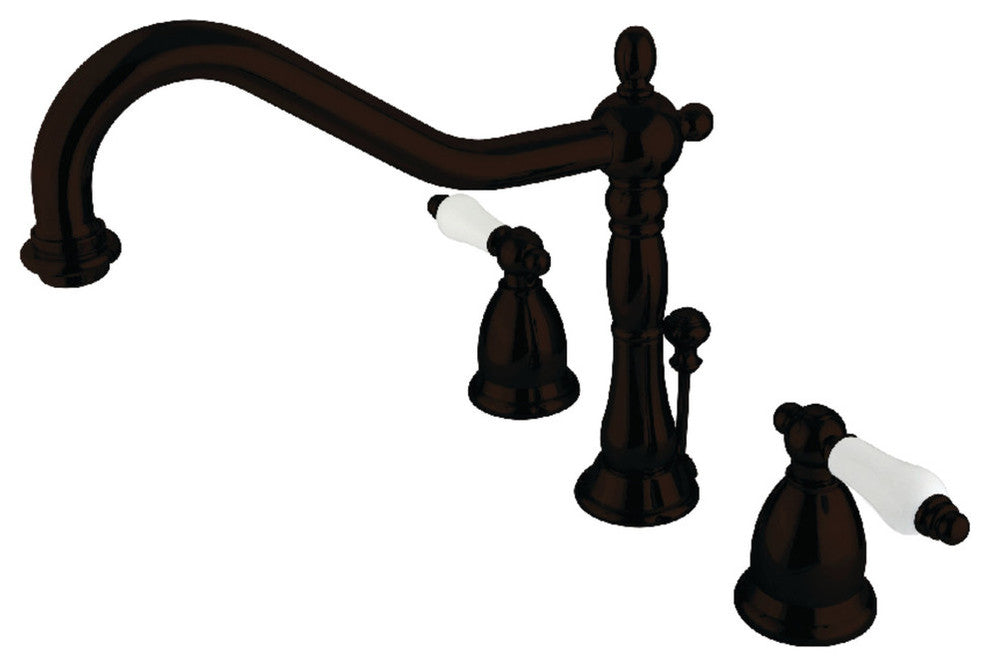 Kingston Brass Widespread Bathroom Faucet With Brass Pop-Up, Oil Rubbed Bronze