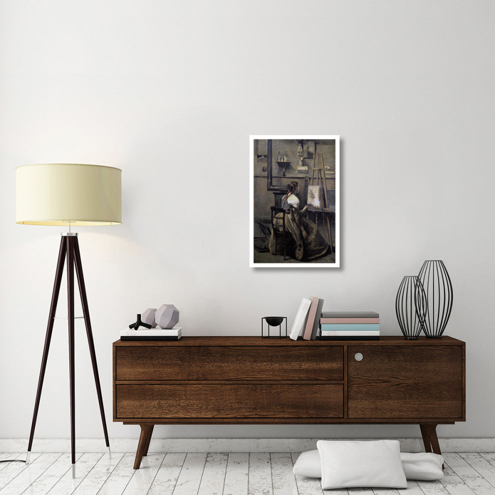 "Corot's Studio" Digital Paper Print by Jean-Baptiste-Camille Corot, 22"x32"