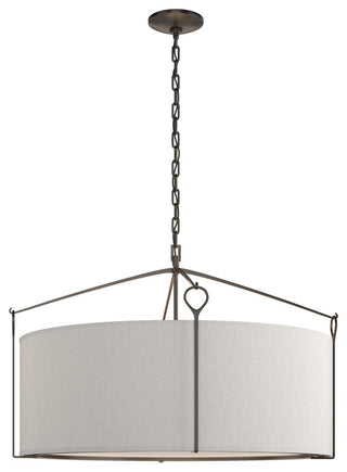 Bow Large Pendant, Oil Rubbed Bronze, Flax Shade