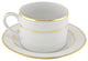 Double Line Can Cup and Saucer, Set of 6, Gold
