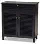 Aretha Dark Gray 4-Shelf Wood Shoe Storage Cabinet With Drawer