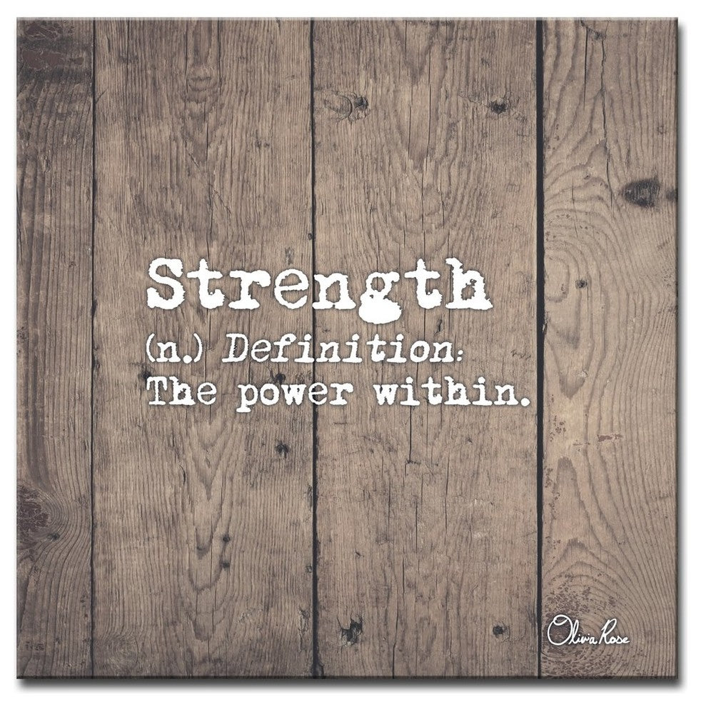 Ready2HangArt ''Define Strength'' Inspirational Canvas Art by Olivia Rose, 16"x16"